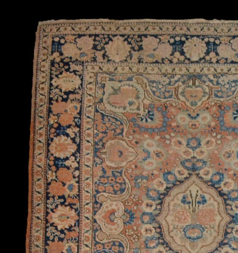 Tapis ancien, Persan Tabriz, Iran, 139 cm x 186 cm, laine nouée main, seconde moitié du XIXème S-photo-3