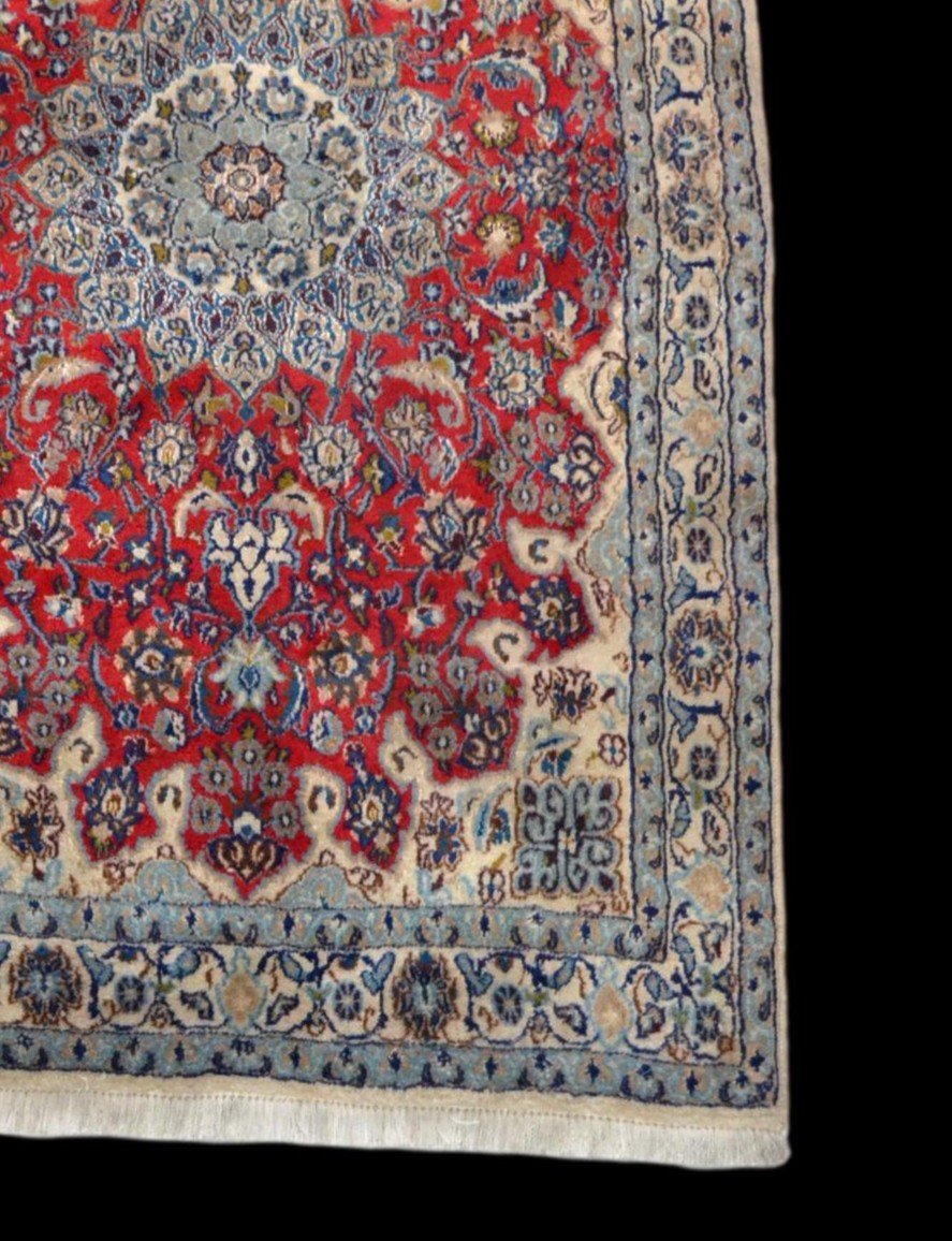 Persian Na'in Rug, 119 Cm X 213 Cm, Kork Wool And Hand-knotted Silk Circa 1980, Iran, Perfect-photo-3