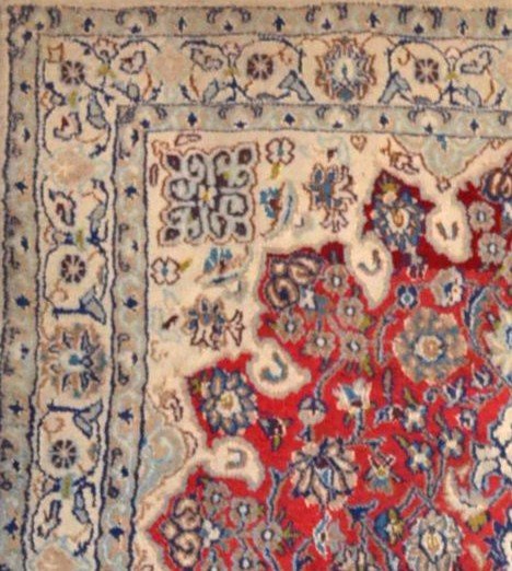 Persian Na'in Rug, 119 Cm X 213 Cm, Kork Wool And Hand-knotted Silk Circa 1980, Iran, Perfect-photo-5