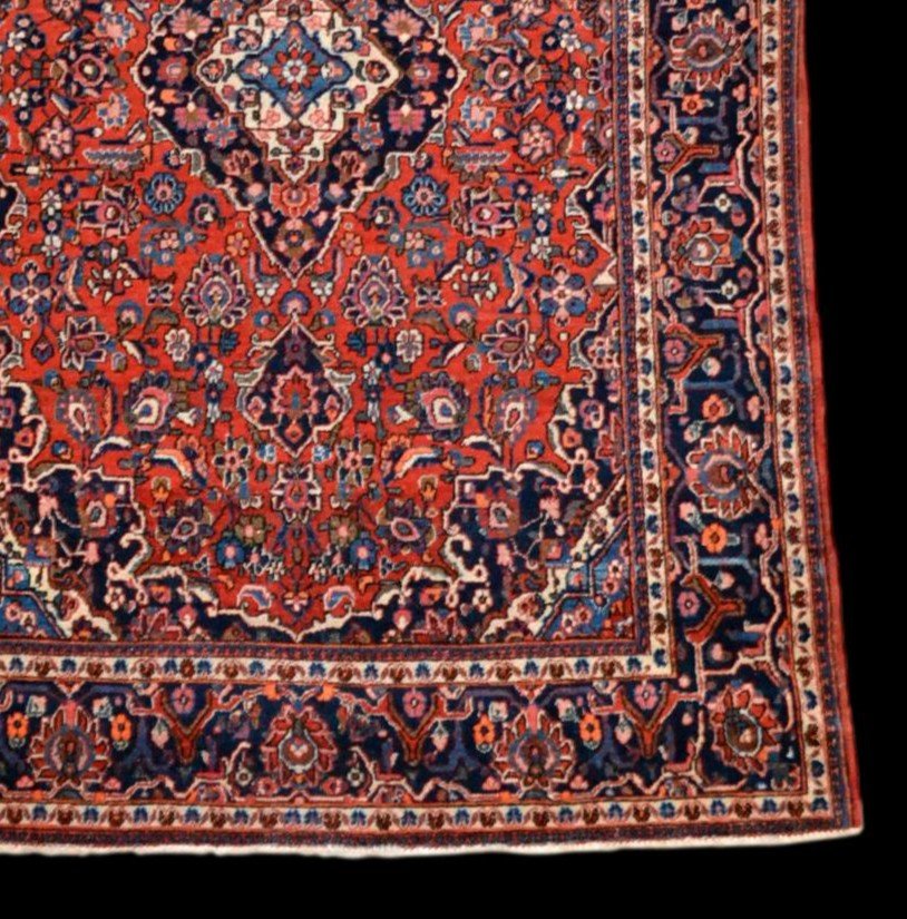 Tapis ancien, Persan Kashan, 135 cm x 195 cm, laine nouée main, Iran, début XXème vers 1930/1940-photo-4