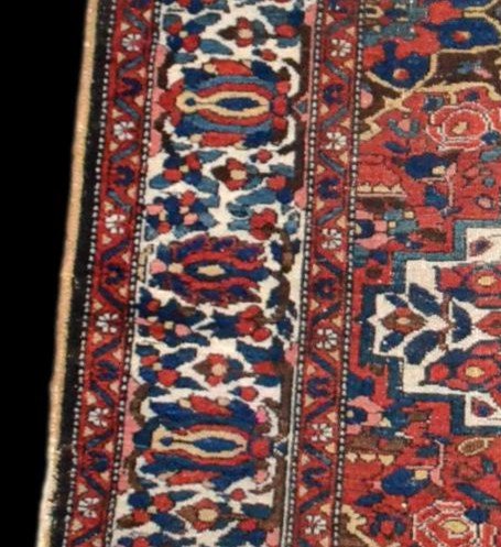 Tapis ancien Bakhtiar, double médaillons, 153 cm x 203 cm, Iran, noué main, XIXème siècle-photo-6