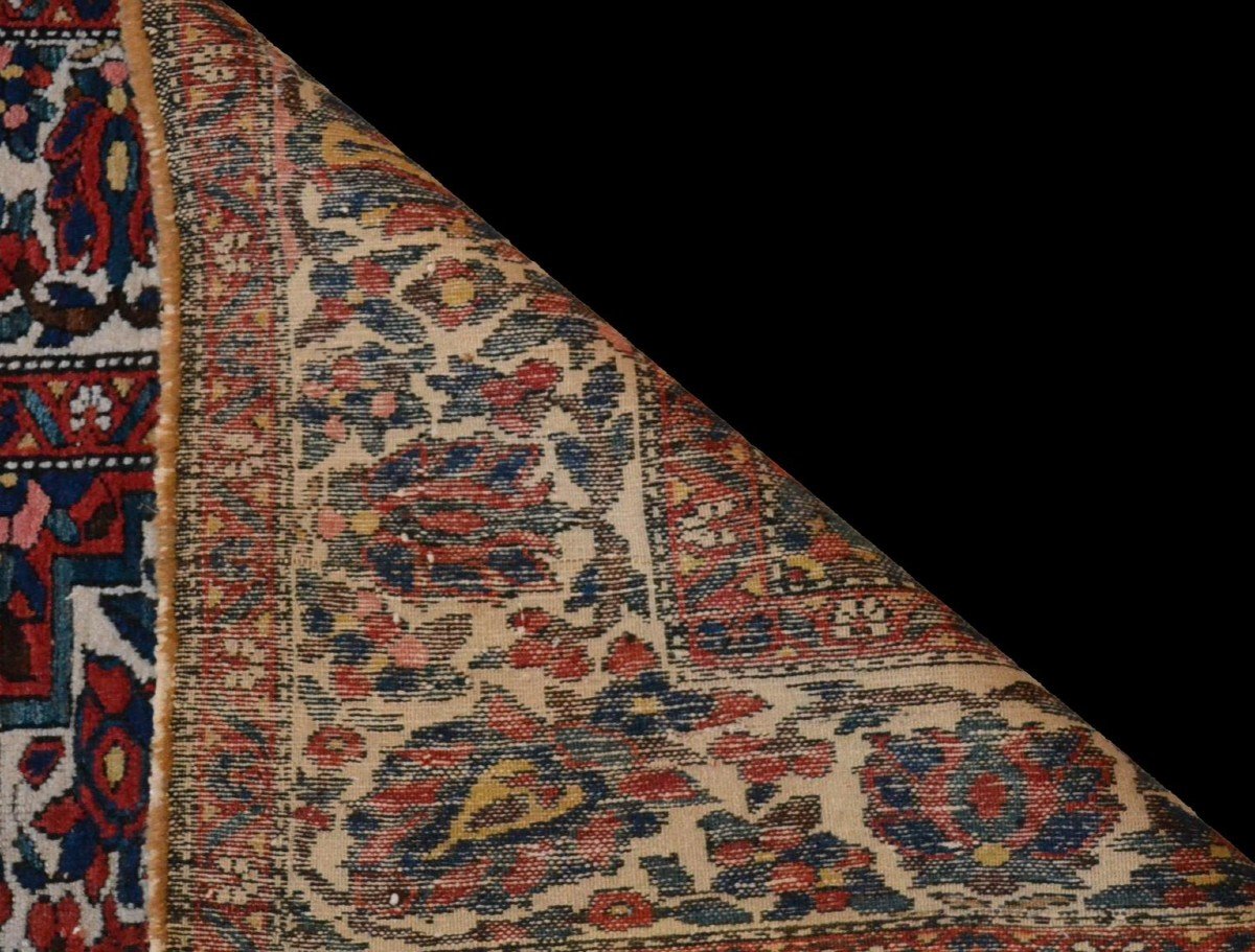 Tapis ancien Bakhtiar, double médaillons, 153 cm x 203 cm, Iran, noué main, XIXème siècle-photo-7