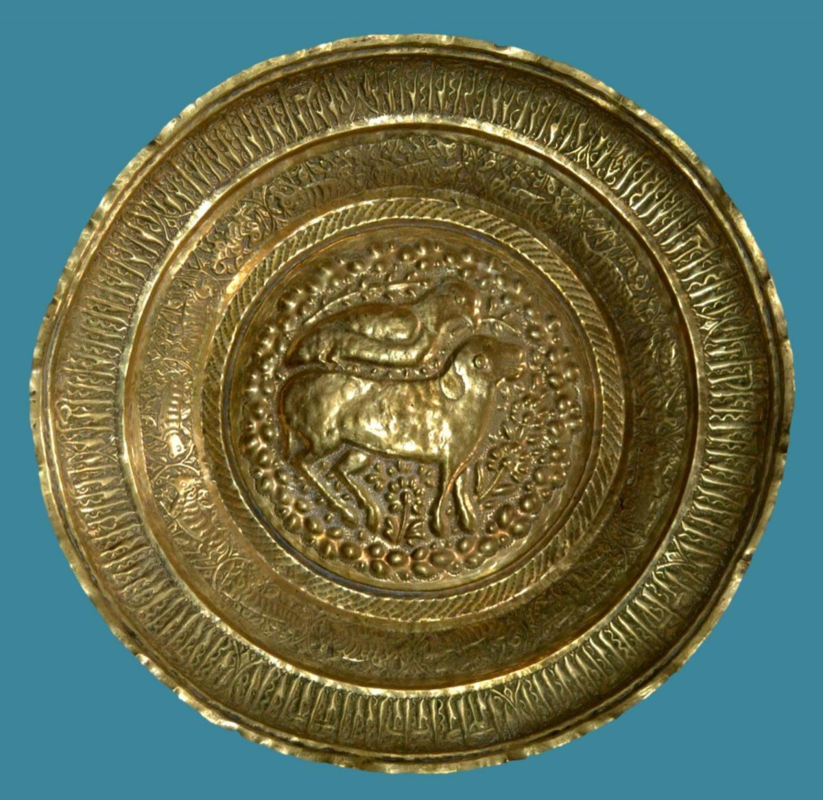 Dish With Sun Lion, Royal Persia, XIXc-photo-4