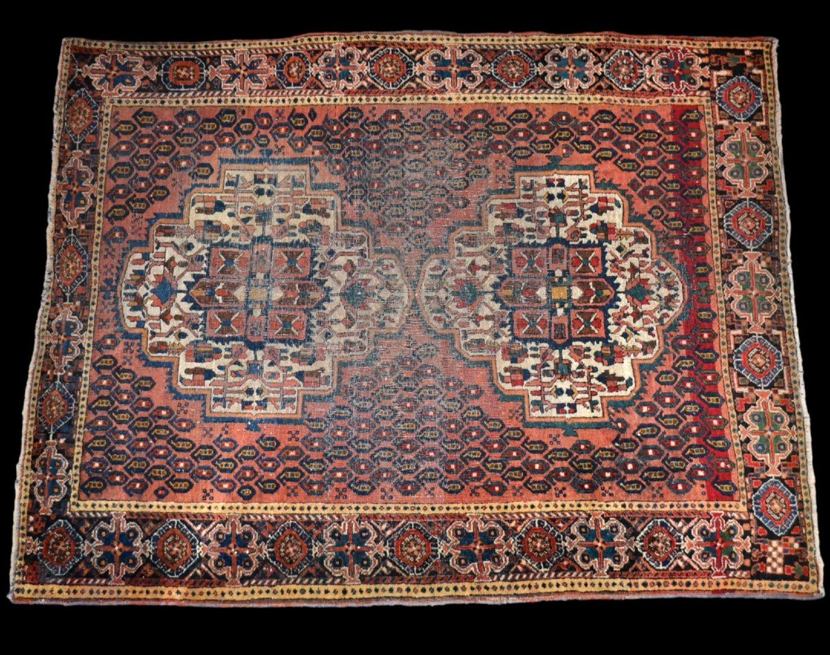 Antique Afshar Rug, 120 Cm X 155 Cm, Hand-knotted Wool, Iran, Early 20th Century-photo-2