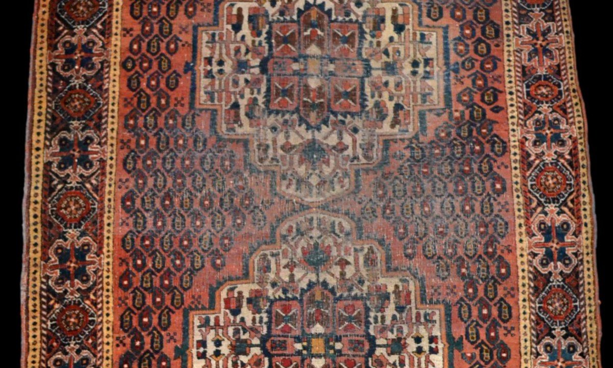 Antique Afshar Rug, 120 Cm X 155 Cm, Hand-knotted Wool, Iran, Early 20th Century-photo-1