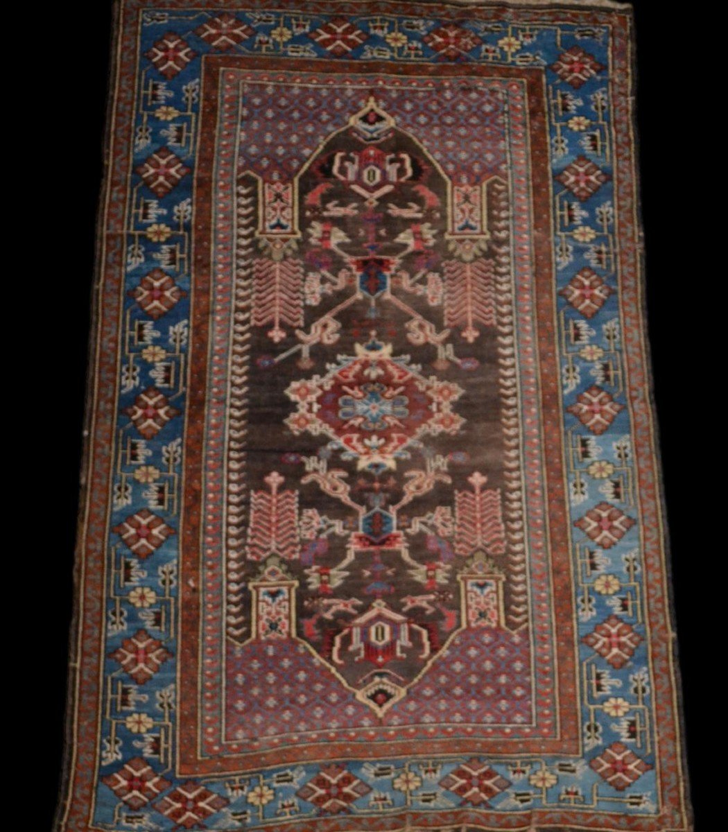 Old Saliani Rug, Caucasus, 132 Cm X 205 Cm, Hand-knotted Wool On Wool, Rare Model, 19th Century