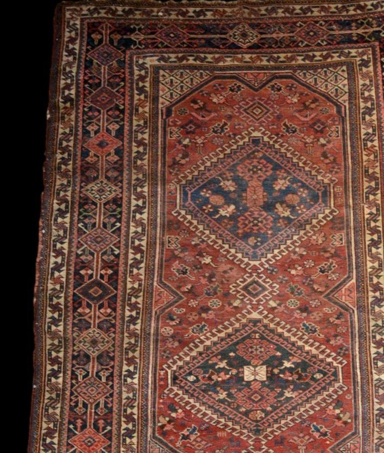 Antique Kashkai Rug, 138 Cm X 252 Cm, Hand-knotted Wool, Iran, Second Half Of The 19th Century-photo-3