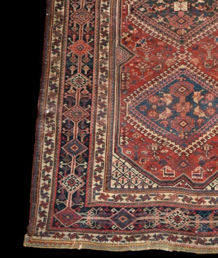 Antique Kashkai Rug, 138 Cm X 252 Cm, Hand-knotted Wool, Iran, Second Half Of The 19th Century-photo-3