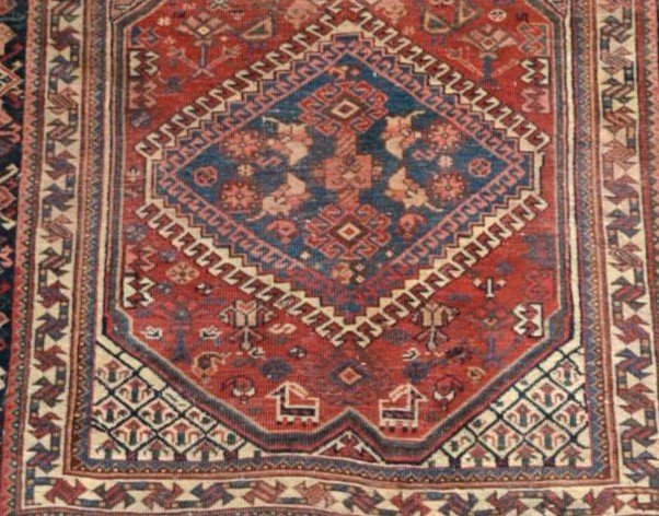 Antique Kashkai Rug, 138 Cm X 252 Cm, Hand-knotted Wool, Iran, Second Half Of The 19th Century-photo-5