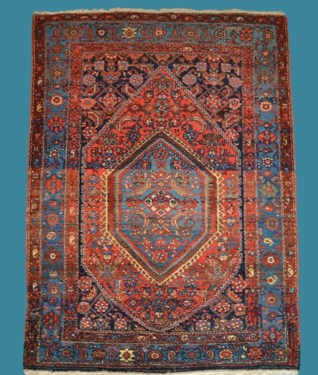 Old Hamadan Rug, Persian, 134 Cm X 188 Cm, Hand-knotted Wool, Iran, First Part Of The 20th Century-photo-7