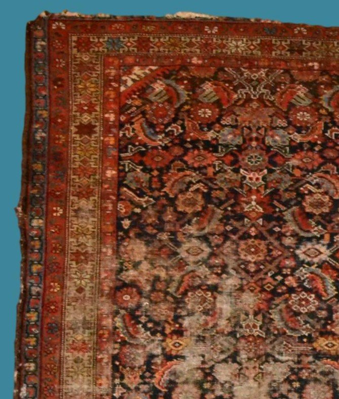 Tapis ancien Malayer, Persan, 122 cm x 200 cm, laine nouée main, fin XVIIIème, début XIXème-photo-3