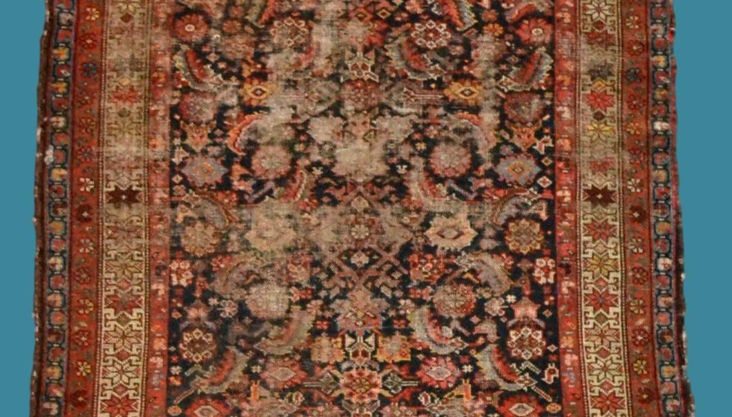 Tapis ancien Malayer, Persan, 122 cm x 200 cm, laine nouée main, fin XVIIIème, début XIXème-photo-1