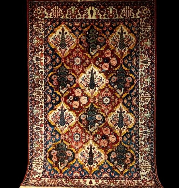 Grand carreau Kadjar, 20 cm x 20 cm en céramique siliceuse, Perse, époque XIXème, très bel état-photo-4