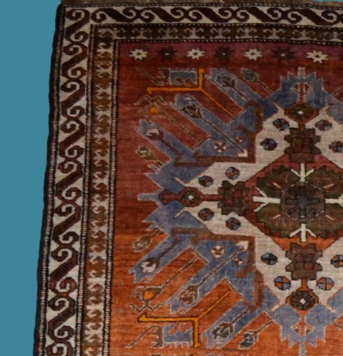 Tapis Chelaberd ancien, Caucase, 145 cm x 227 cm, noué main, laine/laine, karabagh, avant 1950-photo-3