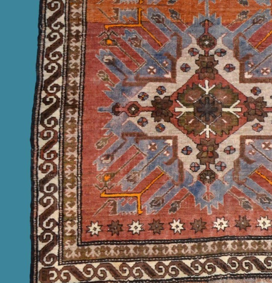 Old Chelaberd Rug, Caucasus, 145 Cm X 227 Cm, Hand-knotted, Wool/wool, Karabagh, Before 1950-photo-2