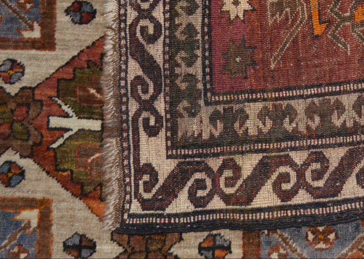Old Chelaberd Rug, Caucasus, 145 Cm X 227 Cm, Hand-knotted, Wool/wool, Karabagh, Before 1950-photo-6
