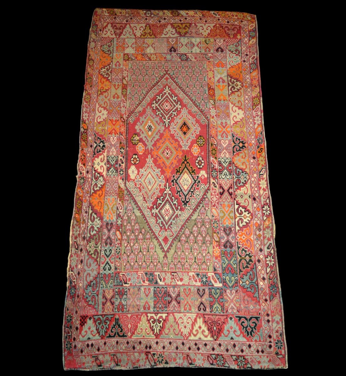 Rare Old Zerbiya Rug, 205 X 465 Cm, Wool On Wool, Berbers, Morocco, Late 19th Century,-photo-7