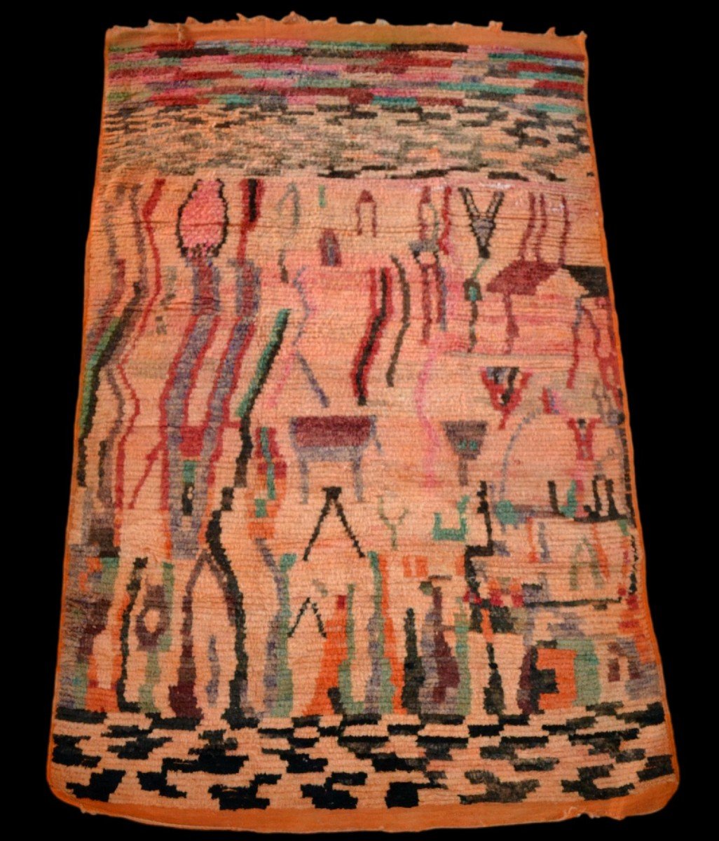 Tapis ancien de Chichaoua, Haouz, Maroc, 160 x 260 cm, laine nouée main, travail Berbères -photo-3