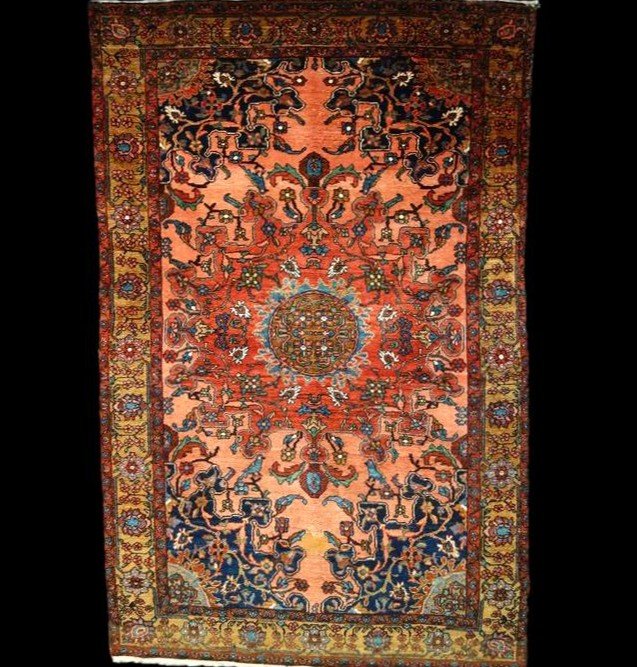 Tapis Persan Tafresh ancien, 135  x 194 cm, laine nouée main en Iran au début du XXème siècle -photo-8