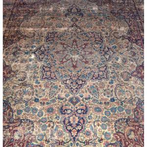 Important Kirman Raver From The 19th Century, 265 X 370 Cm, Hand-knotted Wool, Kadjar Dynasty, Persia