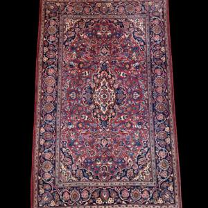 Kashan, Persian, 134 Cm X 213 Cm, Hand-knotted Kork Wool In Iran Circa 1970-1980, Perfect Condition