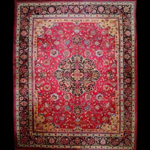 Macchad Rug, 300 Cm X 390 Cm, Hand-knotted Kork Wool In Iran Circa 1980 In Very Good Condition