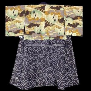 Silk On Silk, Old Nagajuban, Circa 1950, Japan, Tsumugi, Silk Pongee