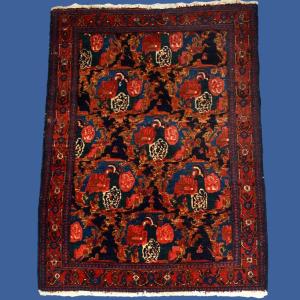 Tapis Senneh ancien, 110 x 152 cm, laine nouée main, Iran vers 1950, en très bel état d'usage
