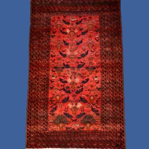 Central Asia, Rug With Animal Decoration, 115 X 193 Cm, Hand-knotted Wool 1950-1960, Very Good Condition