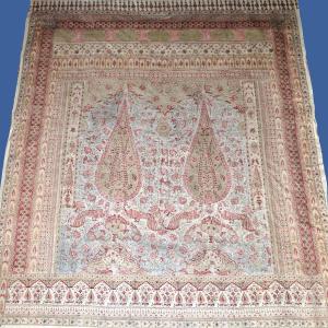 Tissu peint main, Ghalamkar,  220 cm x 263 cm, Iran, Perse vers 1950, parfait état, coton épais