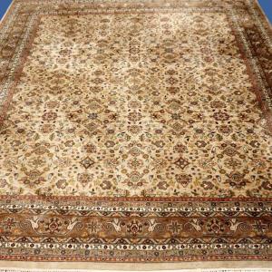 Tabriz Carpet, 255 X 305 Cm, Hand-knotted Wool, Fine And Elegant Decoration, Circa 1980, Very Good Condition