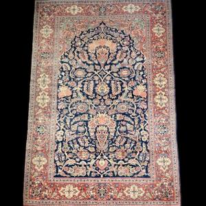 Kashan Carpet, 133 X 204 Cm, Wool & Silk Hand-knotted In Iran, First Part Of The 20th Century