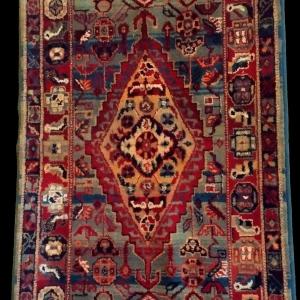 Tapis Mechkabad en galerie, 87 cm x 270 cm, laine nouée main en Iran vers 1970, parfait état