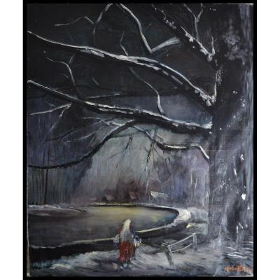 Wouters Karel  1892 - 1965,  Landscape Snow - 1948