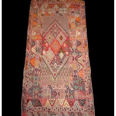 Tapis Zerbiya ancien, Rabat, Maroc, 142 cm x 290 cm, laine nouée main, milieu du XIXème siècle, 