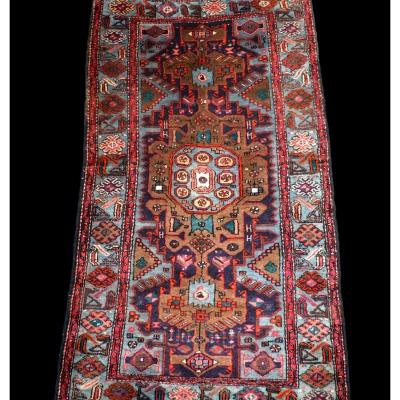 Tapis Persan Zanjan, 118 cm x 212 cm, laine nouée main, Iran, vers 1980 en parfait état