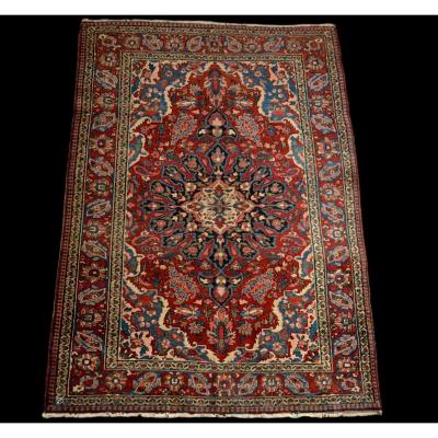 Old Persian Rug Mechkabad, Iran, 149 Cm X 212 Cm, Hand-knotted Wool At The Beginning Of The 20th Century