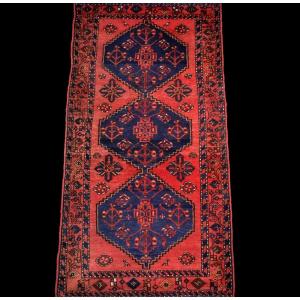 Persian Hamadan Rug, Iran, 102 Cm X 196 Cm, Hand-knotted Wool Circa 1980, Very Good Condition