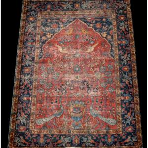 Old Tabriz Rug, 138 Cm X 178 Cm, Persia (iran) Hand-knotted Wool, 19th Century