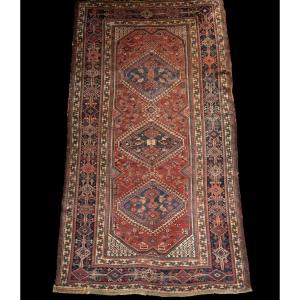 Tapis ancien Kachkaï, 138 cm x 252 cm, laine nouée main, Iran, seconde partie du XIXème siècle