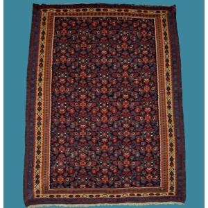 Old Kilim Senneh, 113 Cm X 147 Cm, Wool On Hand-woven Wool, Iran, Early 20th Century