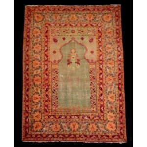 Antique Istanbul Prayer Rug, Silk And Wool, 122 Cm X 173 Cm, Ottoman Empire, 19th Century