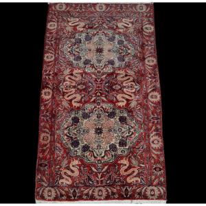 Old Agra Carpet, 99 Cm X 177 Cm, Hand-knotted Wool Around 1950 In India, Magnificent Condition