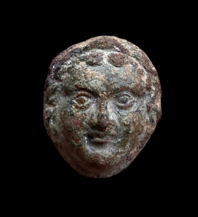 A Roman Head Mount/applique, 1st-2nd Century Ad-photo-2