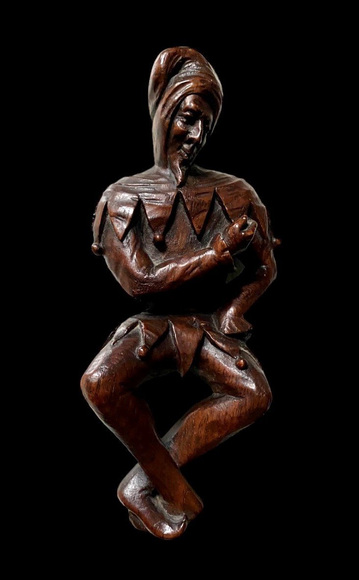 Proantic: An Oak Court Jester From A Mercy Seat, 16th Century (?)