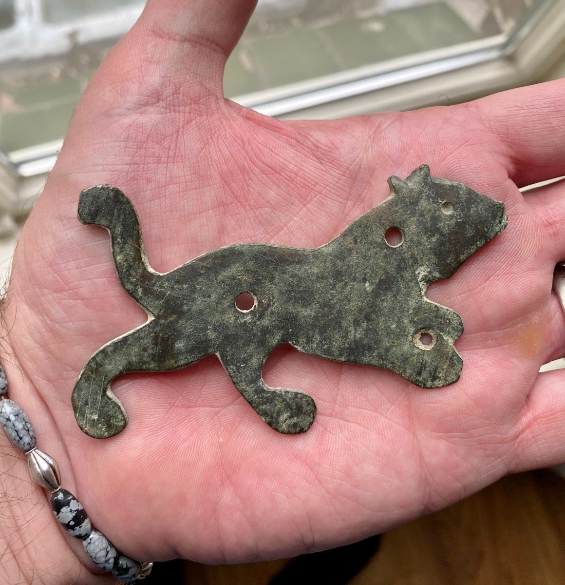 A Large Roman Bronze Panther Applique Ornament,  Circa 200-400 Ad-photo-2