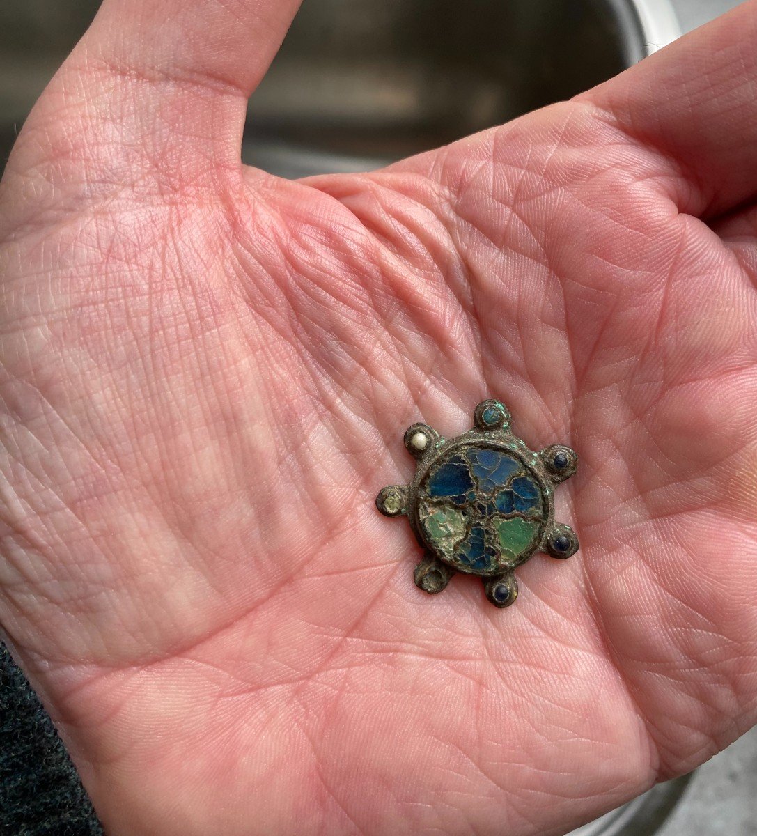 Une Broche Cloisonnée Emaillée En Bronze Anglo-saxonne 10e-11e Siècle Après JC-photo-3