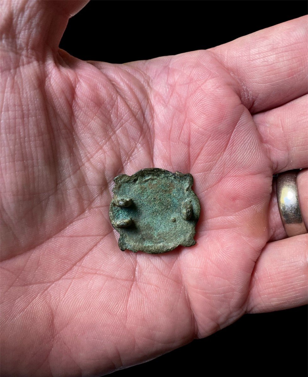 A Merovingian Bronze Fibula Around The 6th Century Ad-photo-3