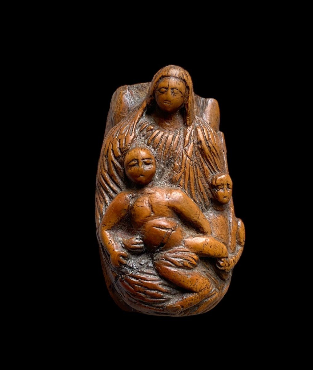 Une Sculpture Pietà Coquilla, Vers 1880-photo-2