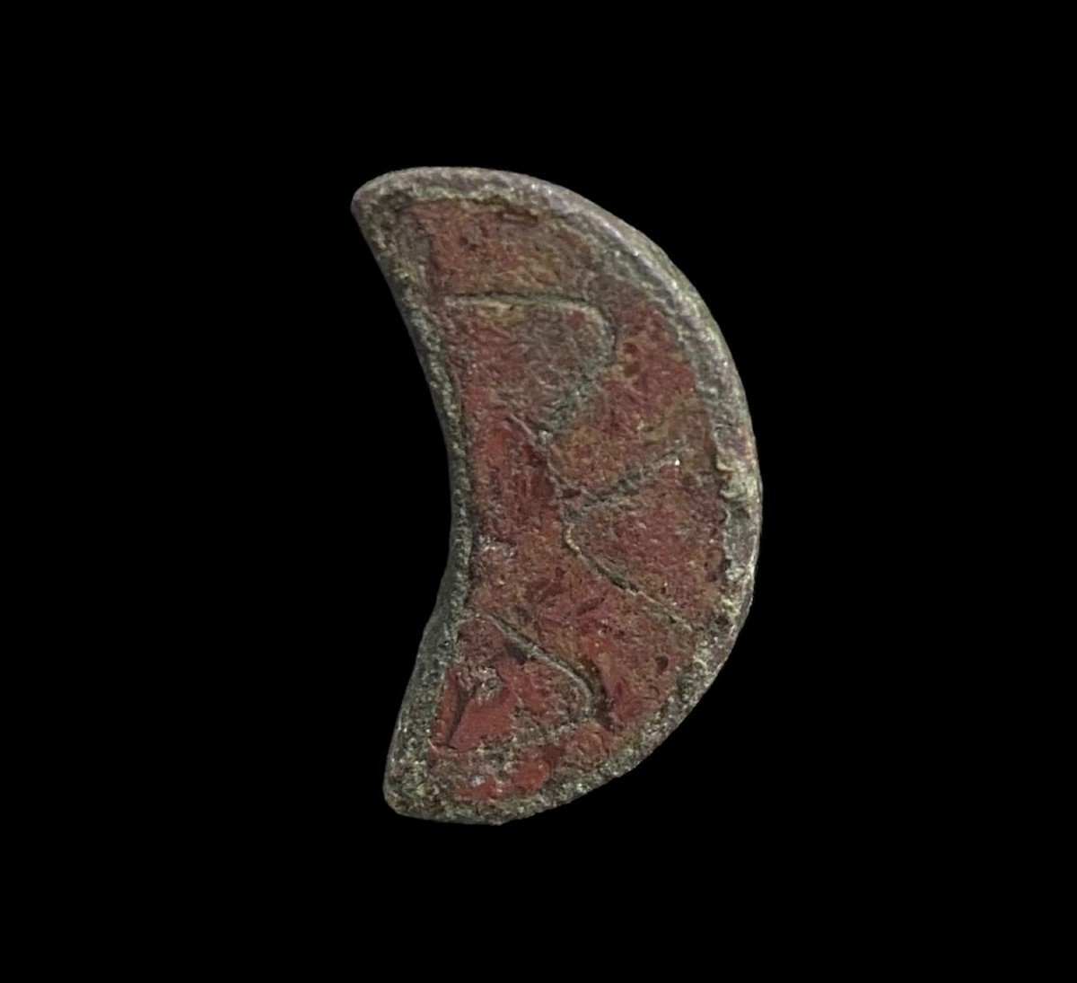 A Carolingian Lunula Fibula With Red Glass Paste, 875-1000ad